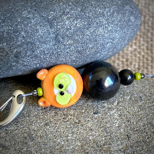 Orange Tabby Cat Shungite Necklace on Ball Chain, Accessory, Kids
