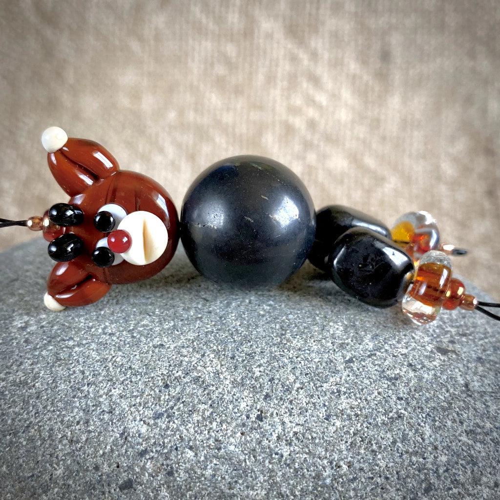 Rudolph Reindeer Ornament, Shungite Christmas Decor - Shungite Queen