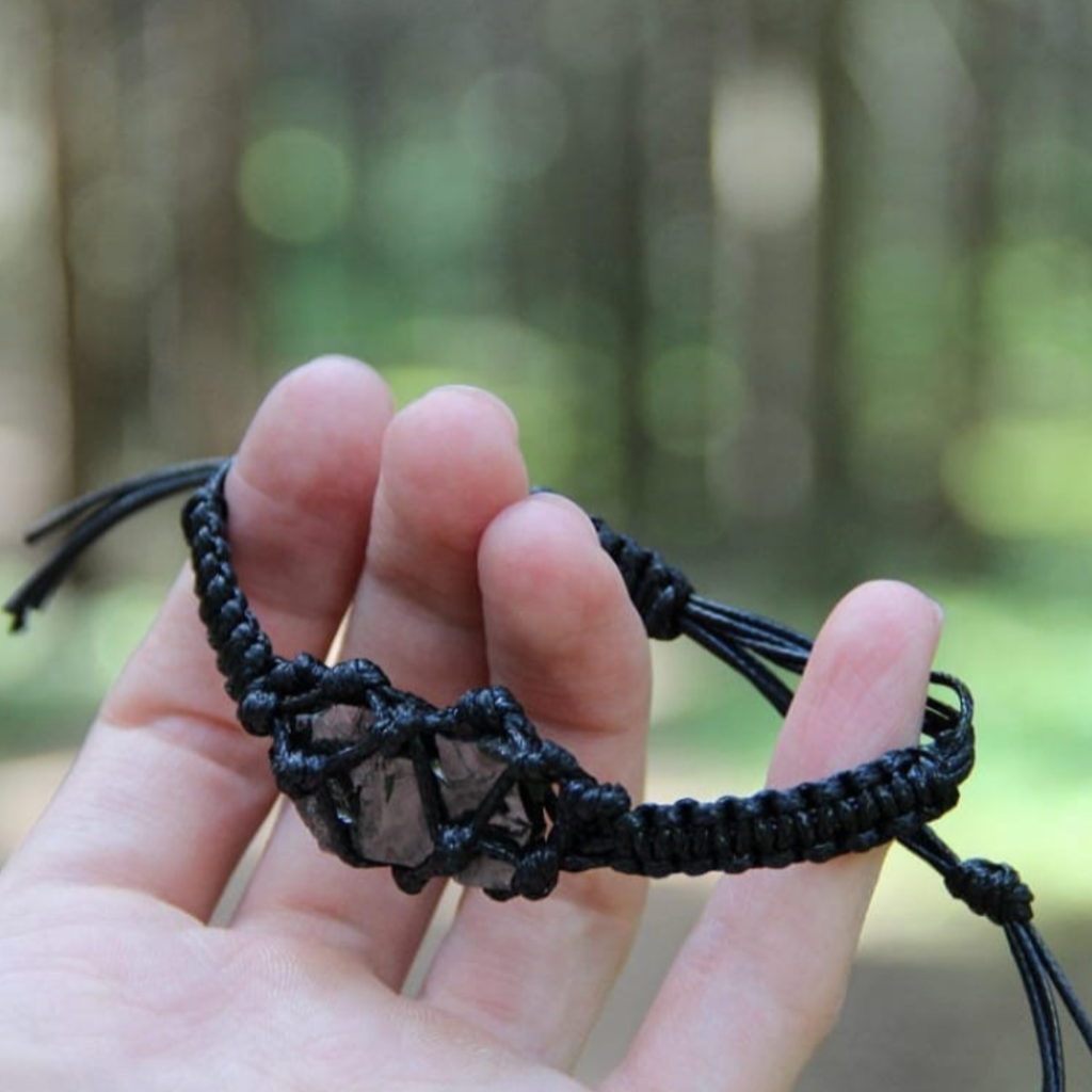 Elite Shungite Nugget Shambhala Bracelet, Black Macrame, Adjustable