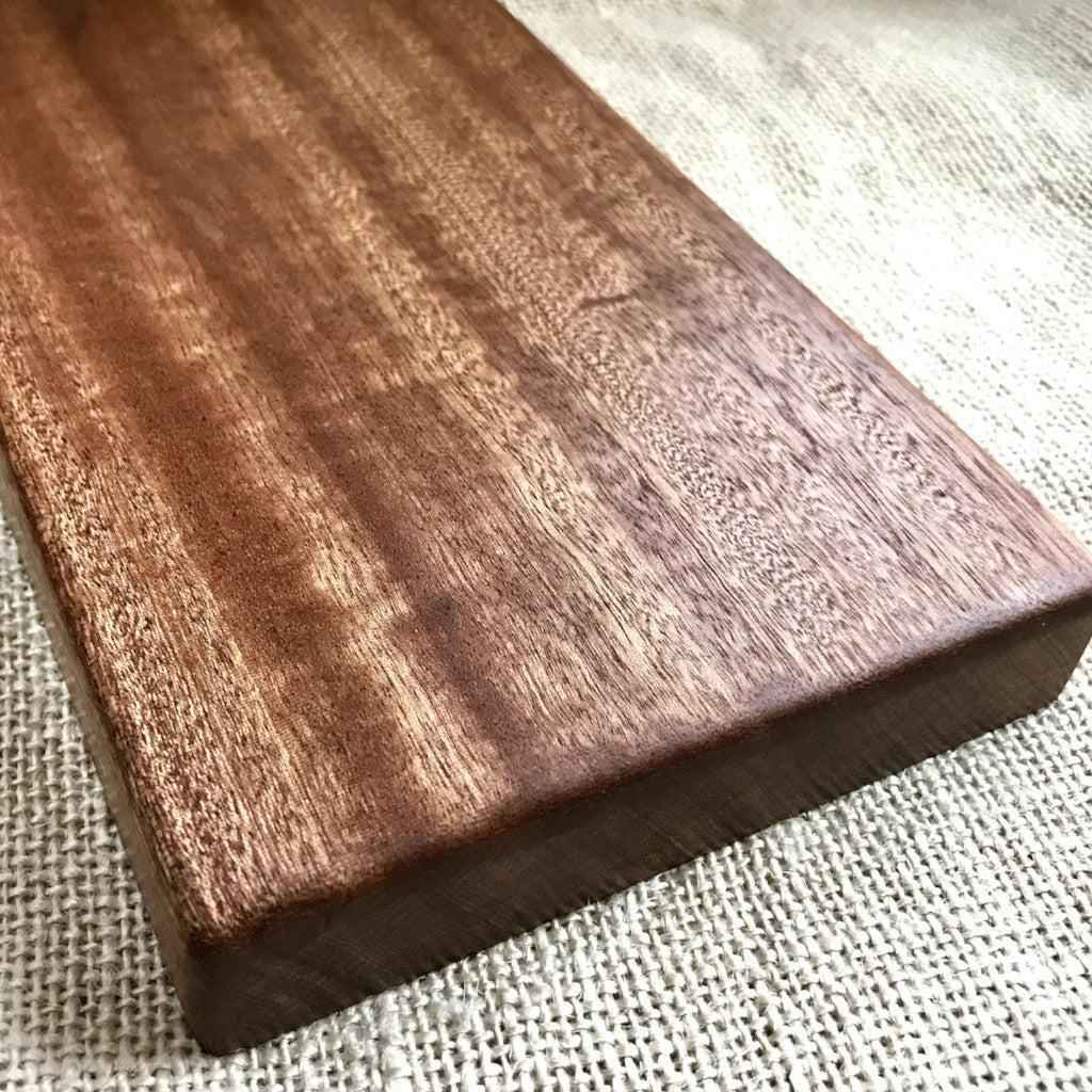 Shungite Brick | Genuine Black Shungite on Custom Mahogany Base base