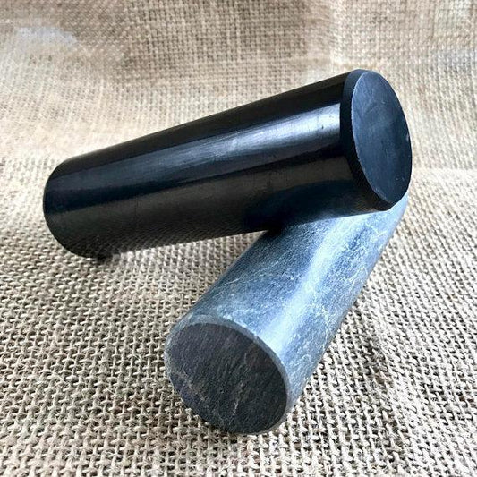 Shungite Harmonizers, 10cm, Set, Shungite and Steatite, Soapstone, EMF, Chakra Balancing - Shungite Queen