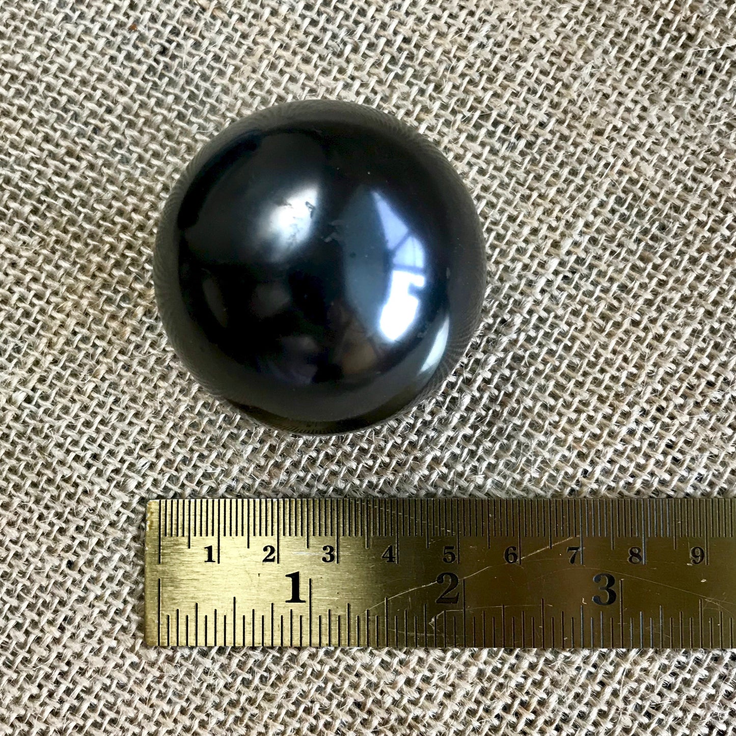 Shungite Sphere, 2 Inches, on Custom Mahogany Wood Stand - Shungite Queen
