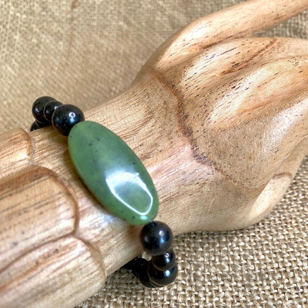 Shungite & Green Jade Bracelet | Small | 6-6.25 Inch Wrist 2