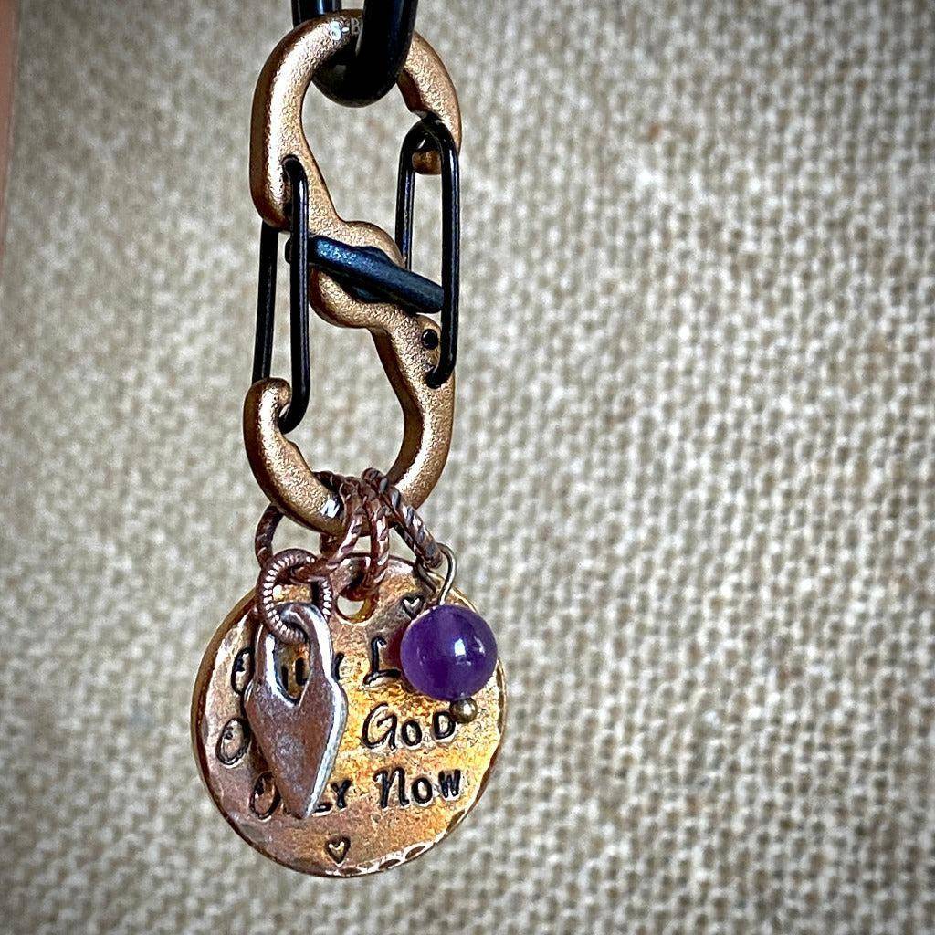 3-Onlies Spiritual Accessory | Heart Charm and Amethyst Bead