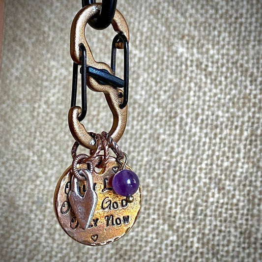 3-Onlies Spiritual Accessory | Heart Charm and Amethyst Bead