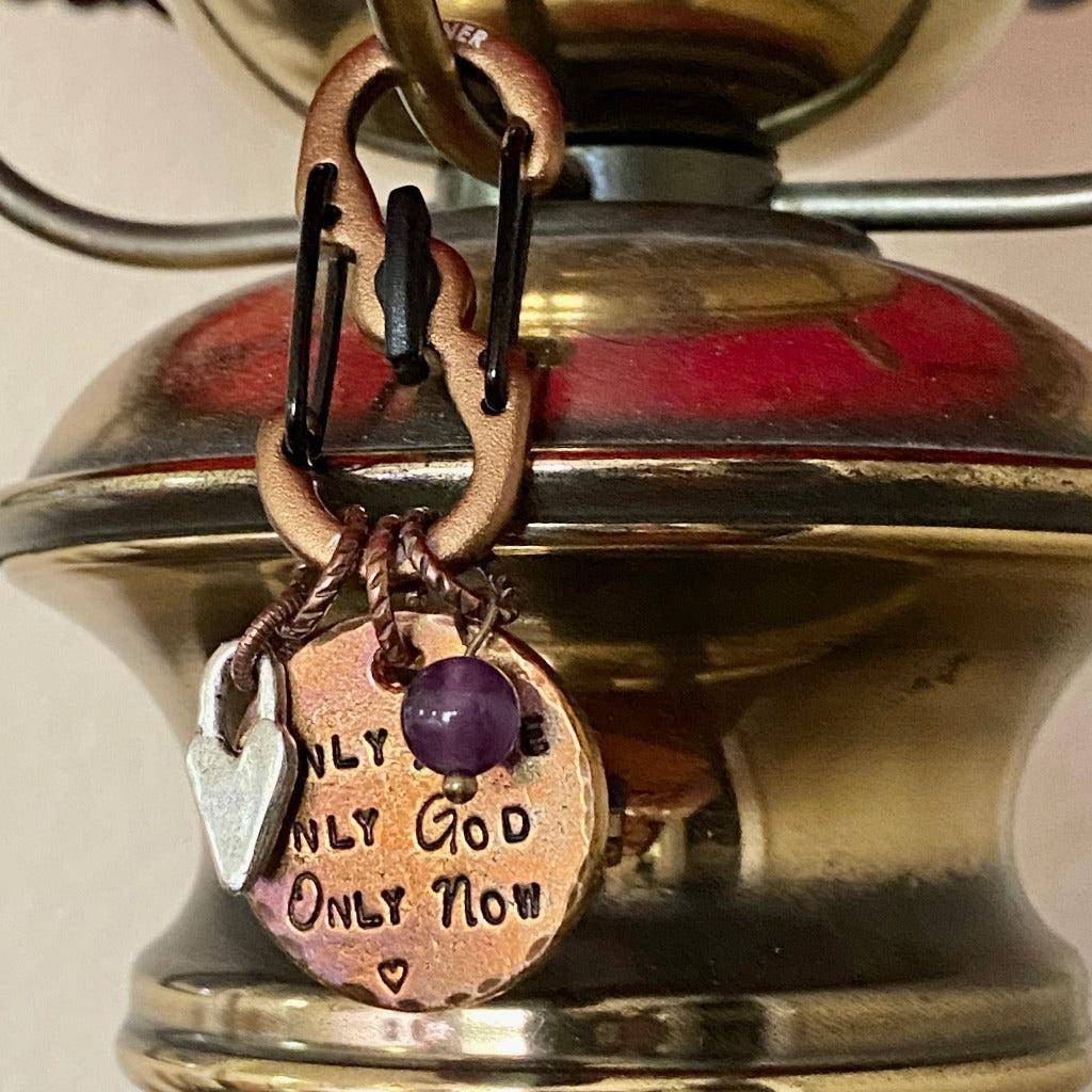 3-Onlies Spiritual Accessory | Heart Charm and Amethyst Bead