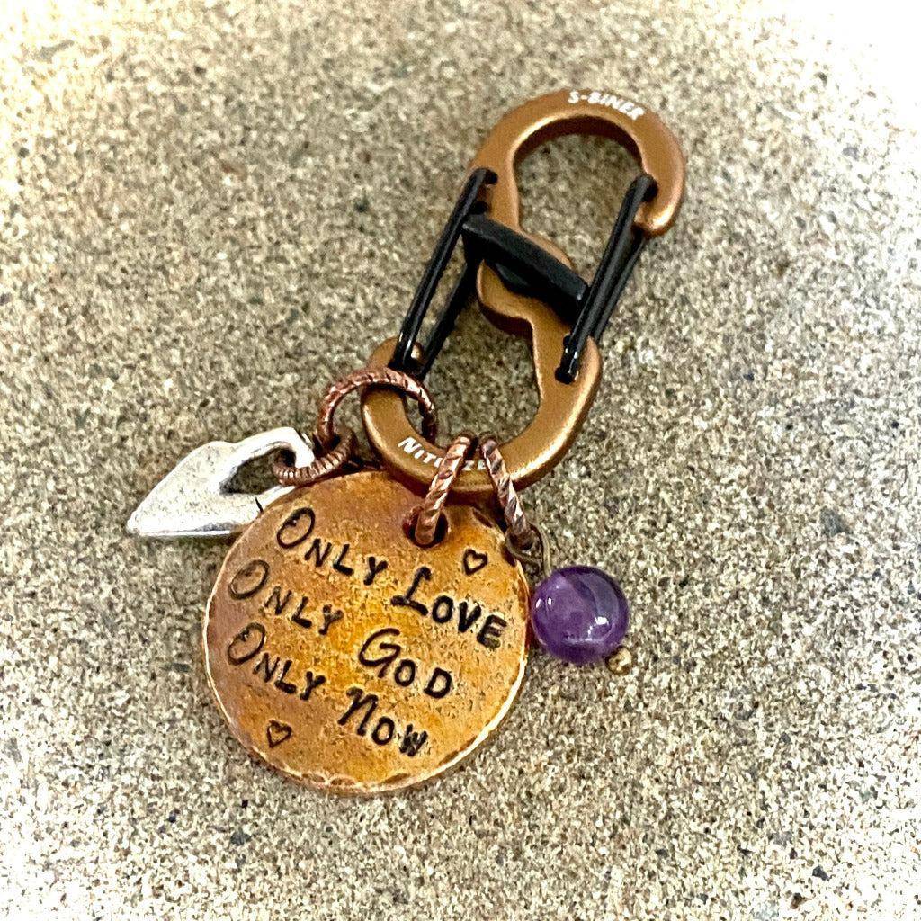 3-Onlies Spiritual Accessory | Heart Charm and Amethyst Bead