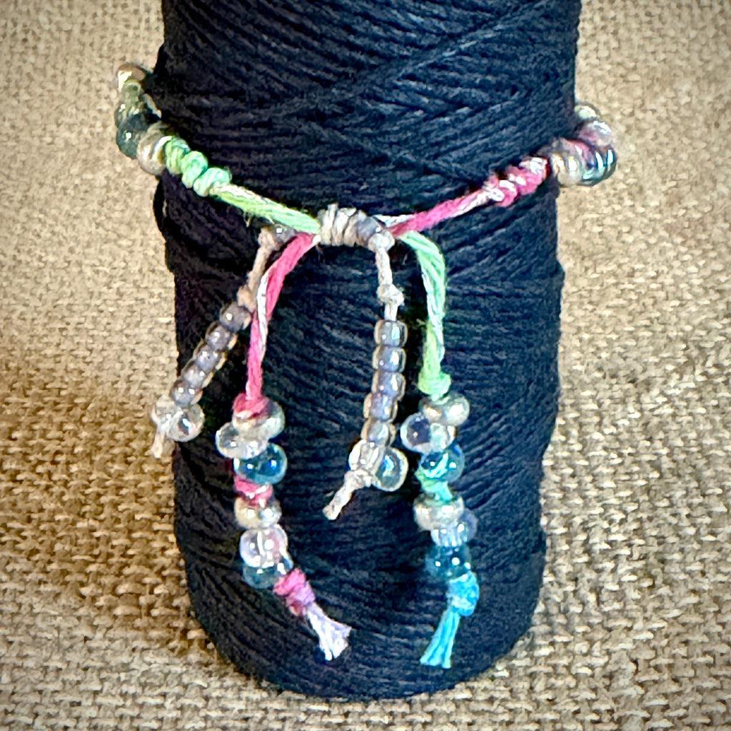 Adjustable Shungite Bracelet for Kids | Soft Pastels Blue Dolphin Charm