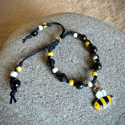 Adjustable Shungite Bracelet for Kids | Bizzy Bumblebee