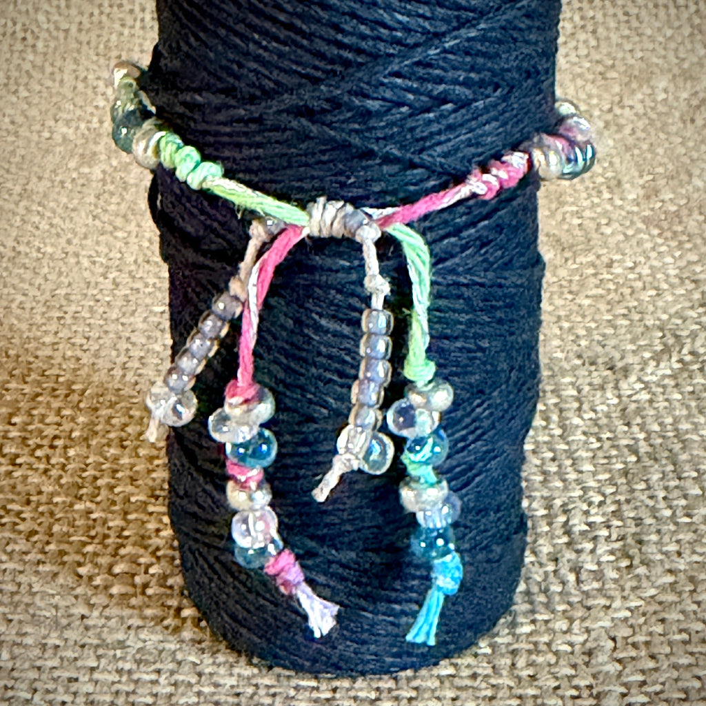 Adjustable Shungite Bracelet for Kids | Soft Pastels Blue Dolphin Charm 2