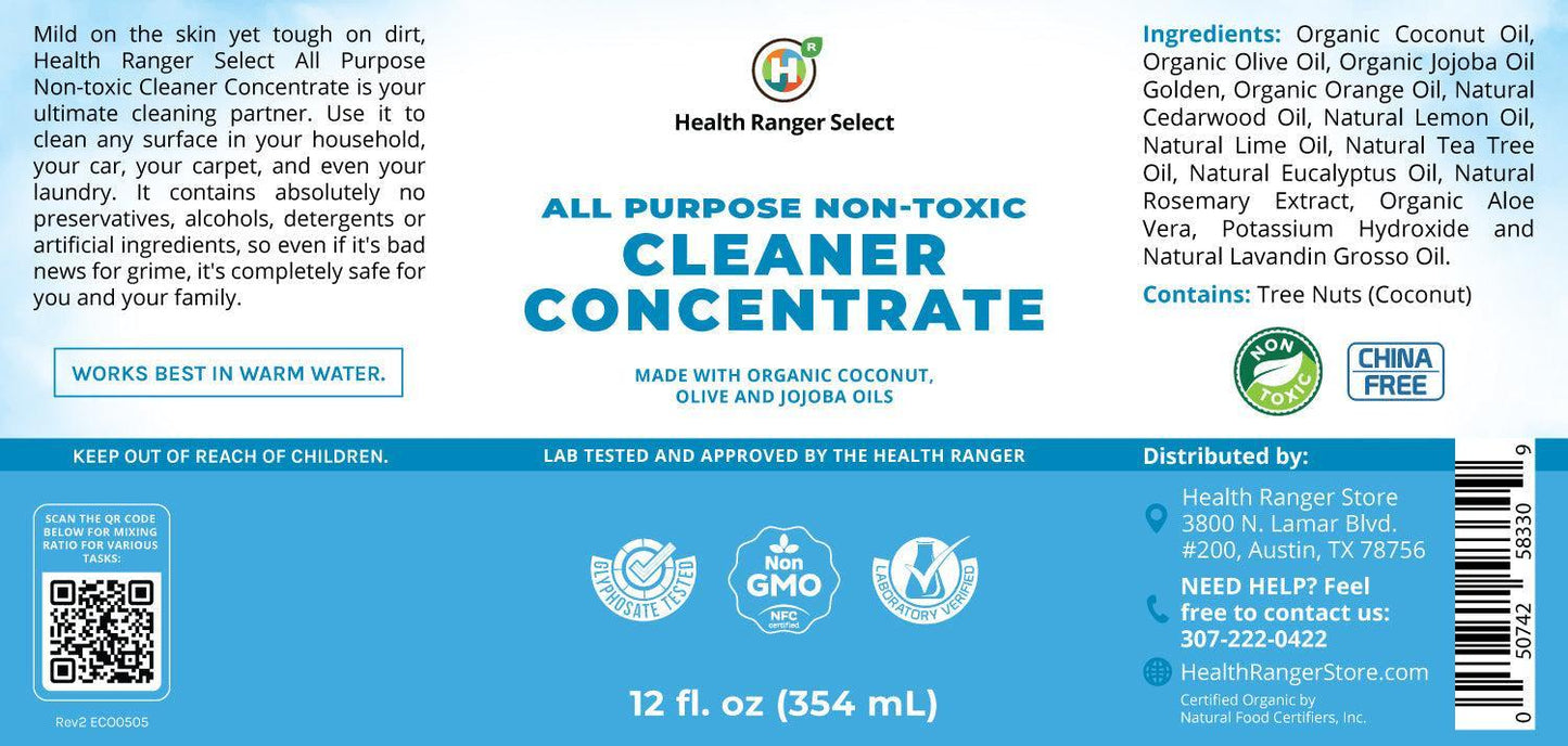 All Purpose Non-Toxic Cleaner Concentrate 12oz (354ml)