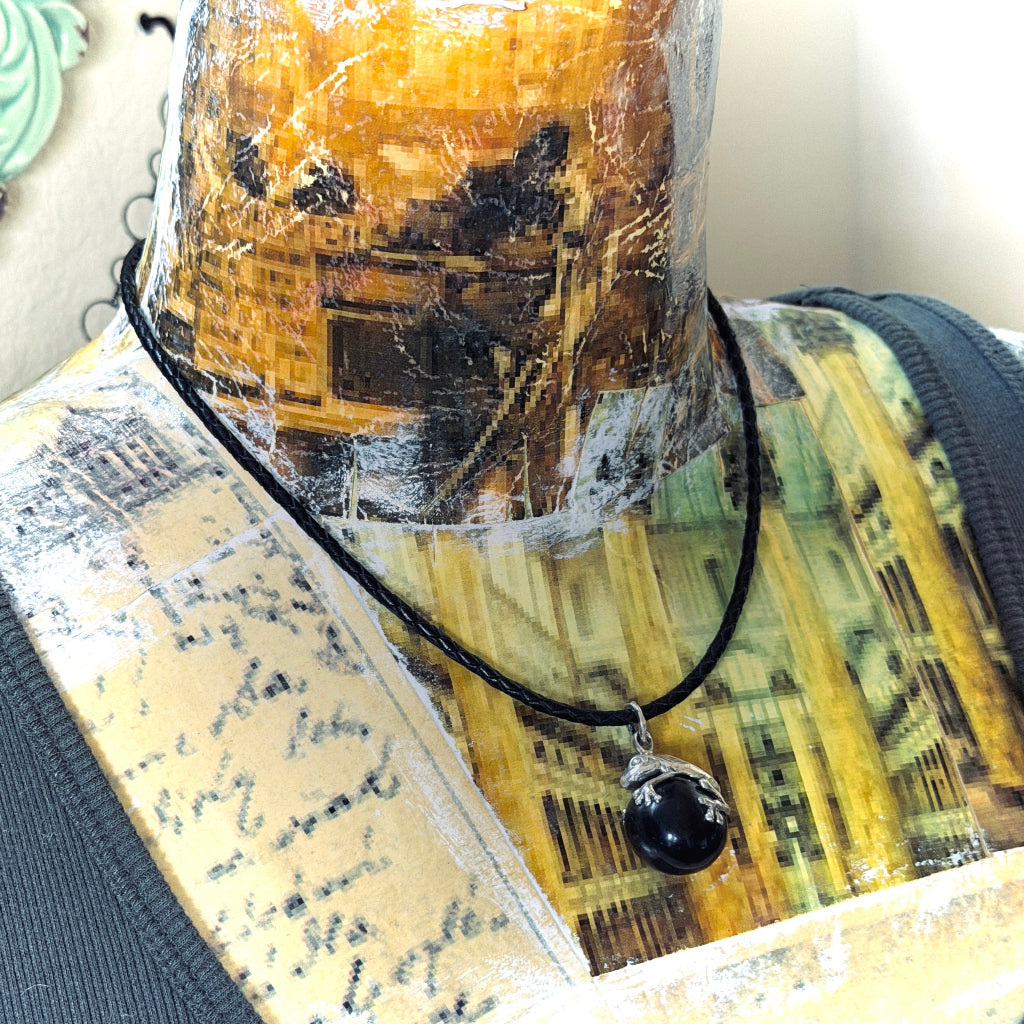 Black Shungite Froggy Pendant | Sterling Silver Lost Wax Casting man