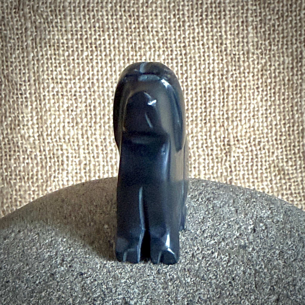 Carved Shungite Dog | On Bumblebee Jasper Slab 3