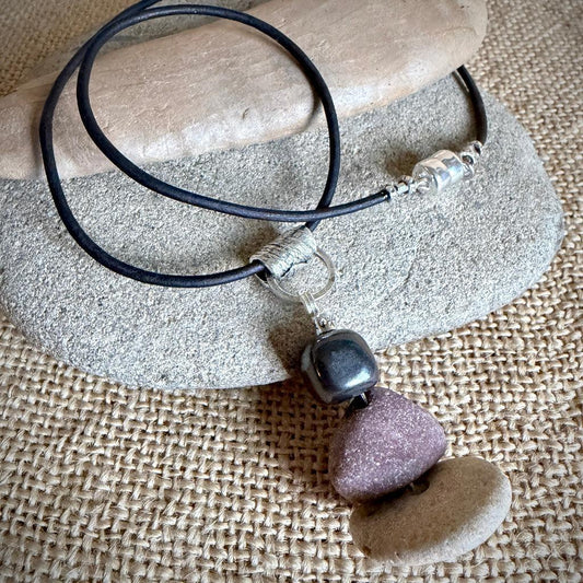 Chunky Cairn Pendant Necklace | With Rounded Shungite Cube