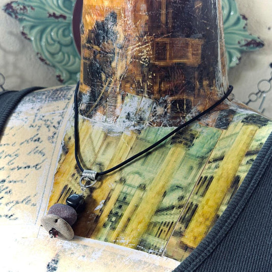 Chunky Cairn Pendant Necklace | With Rounded Shungite Cube