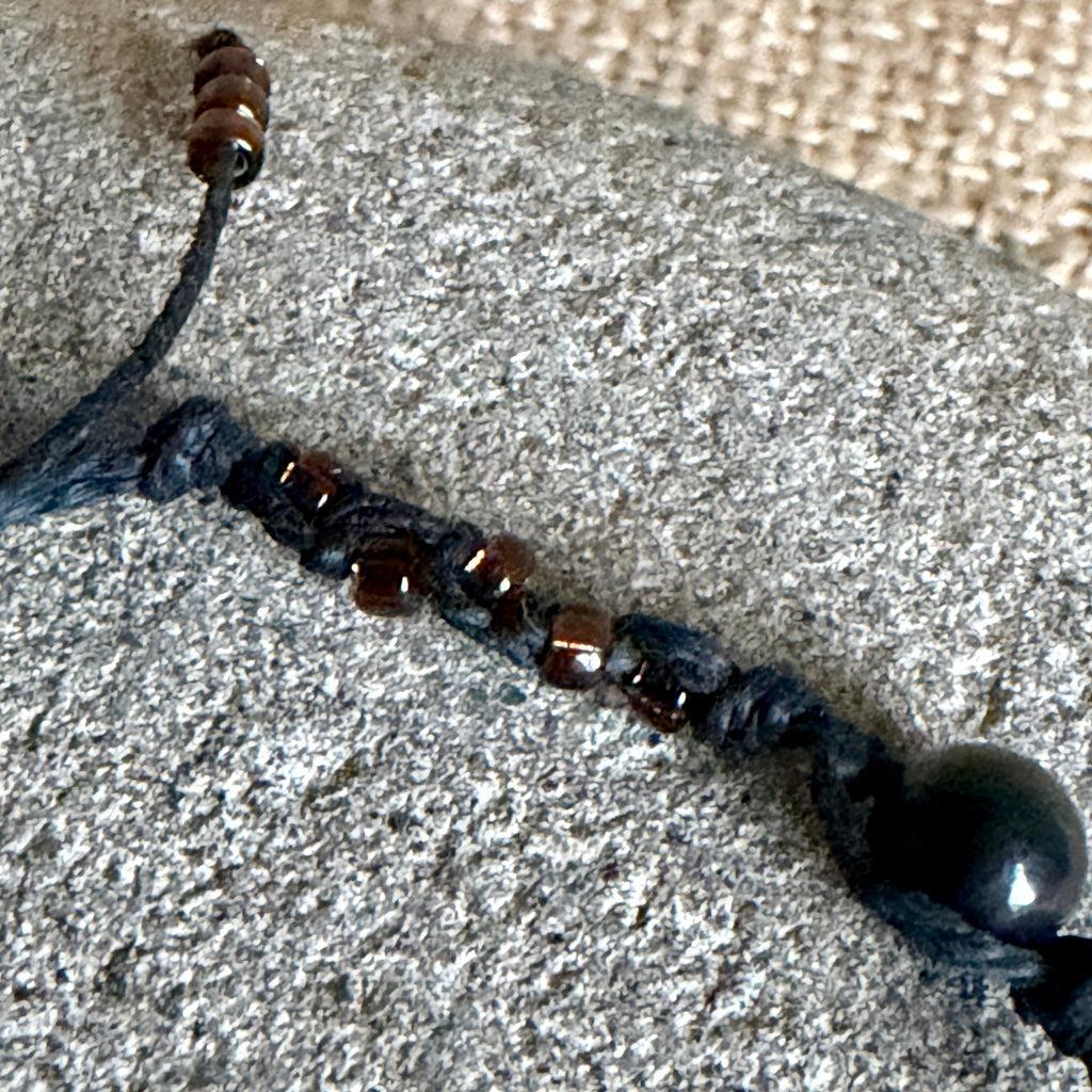 Dangly Adjustable Beaded Shungite Bracelet | Copper Tube & Shungite Rounds