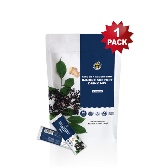 Ginger Immune Support with Elderberry Drink Mix (14 Packs)