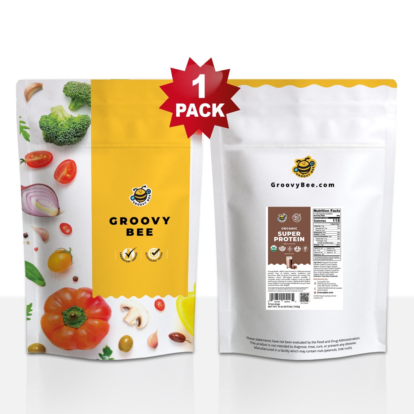 Organic Super Protein - Chocolate  12oz (0.75 lb) / 340 g