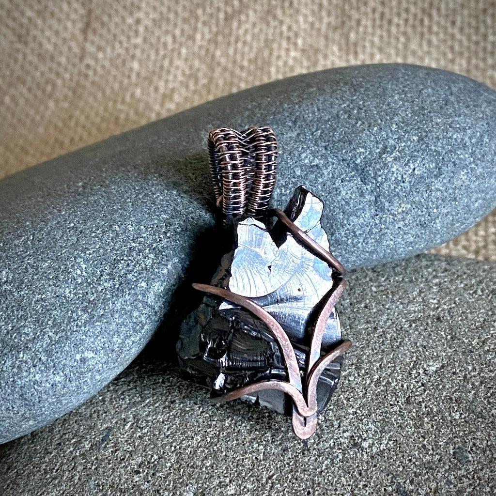 Elite Shungite Antiqued Copper Pendant 16.9g, Has Some Heft