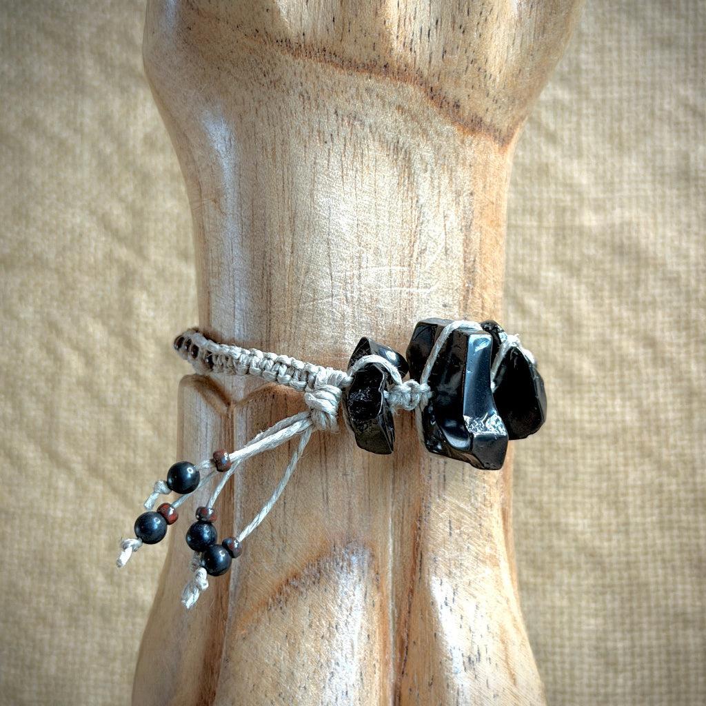 Elite Shungite Bracelet | Tumbled Elite, Red Seed Beads, Adjustable