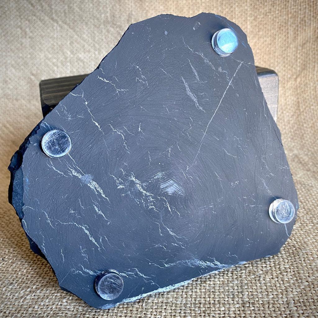 Elite Shungite Nugget 606g | On Black Shungite Slab 8