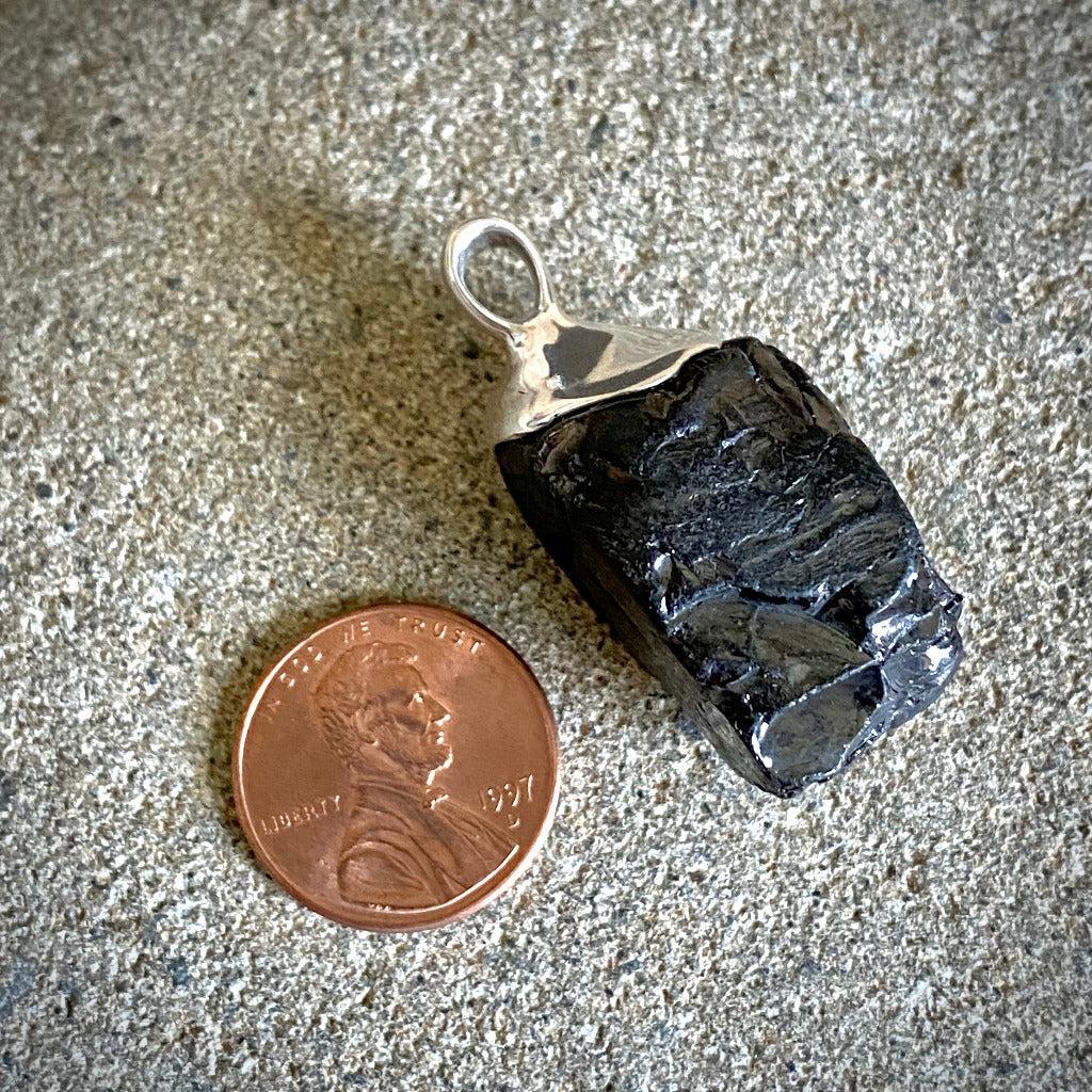 Elite Shungite Pendant 12.2g Sterling Silver Lost Wax Casting