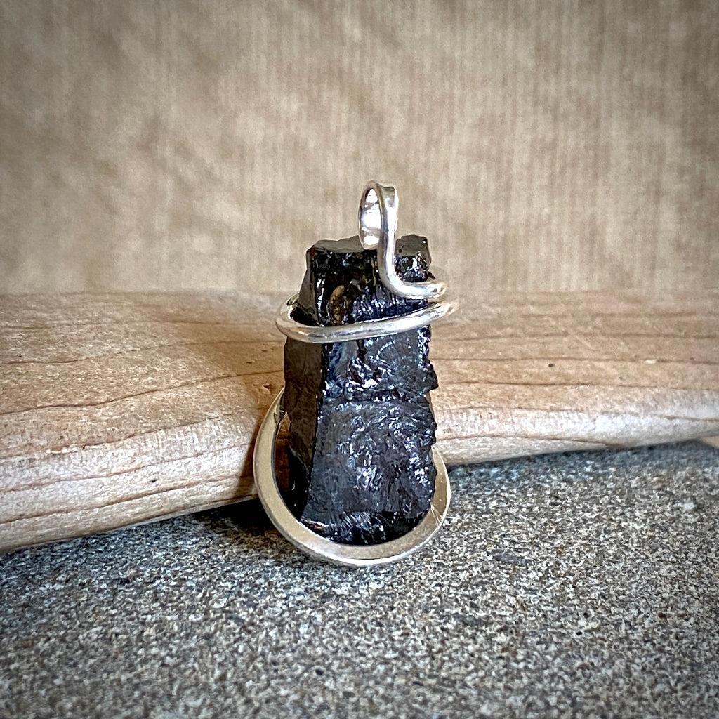 Elite Shungite Pendant | 3.6 g Hand Forged Sterling Silver Setting