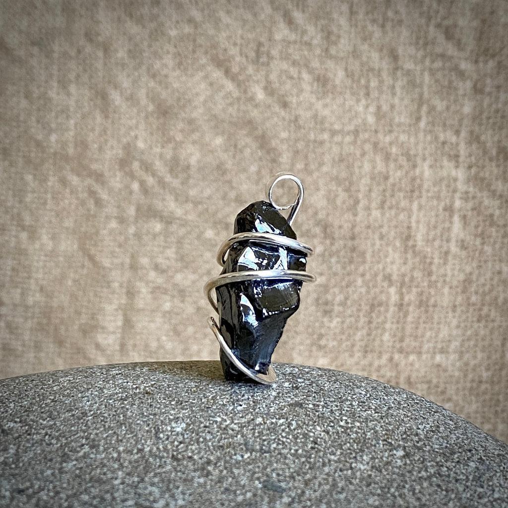 Elite Shungite Pendant | 5.3 g Hand Forged Sterling Silver Setting
