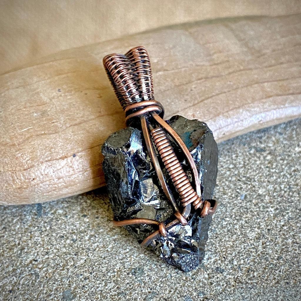 Elite Shungite Pendant | 8.3 g Antiqued Copper Setting