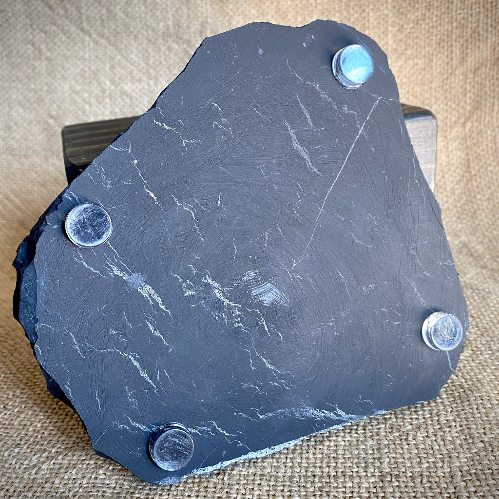 Elite Shungite Nugget 606g | On Black Shungite Slab 8