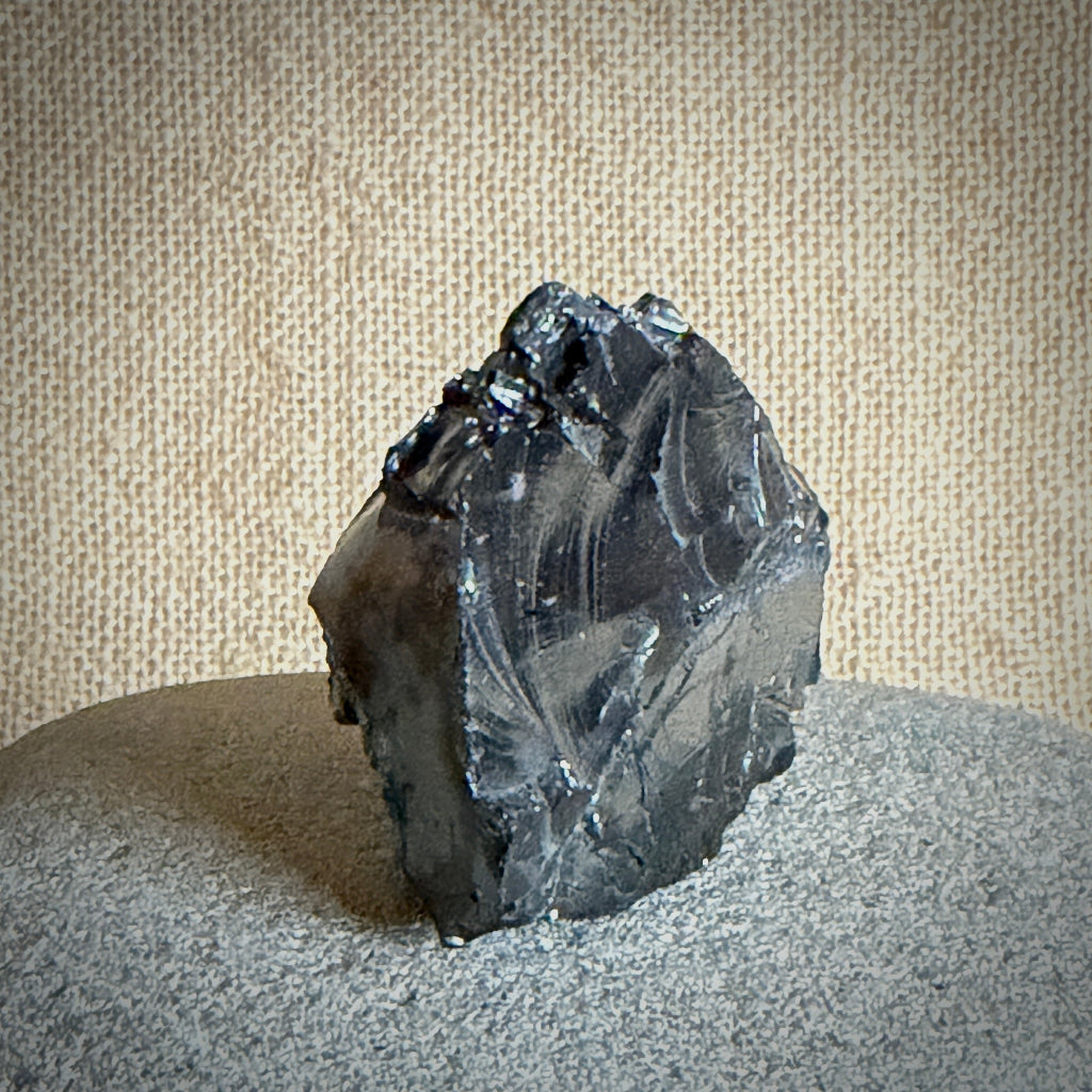 Elite Shungite Nugget 80g | On Black Shungite Slab 3