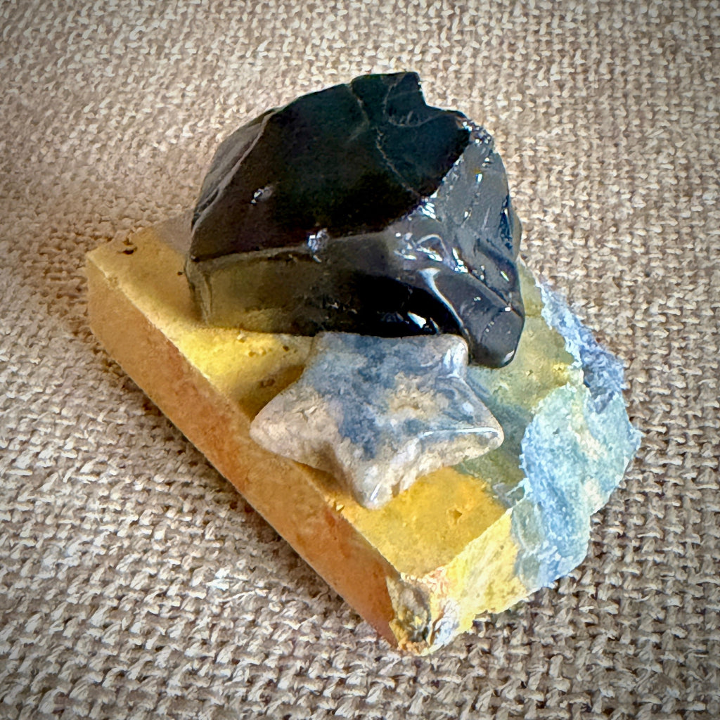 Elite Shungite Nugget & Jasper Star | On Bumblebee Jasper