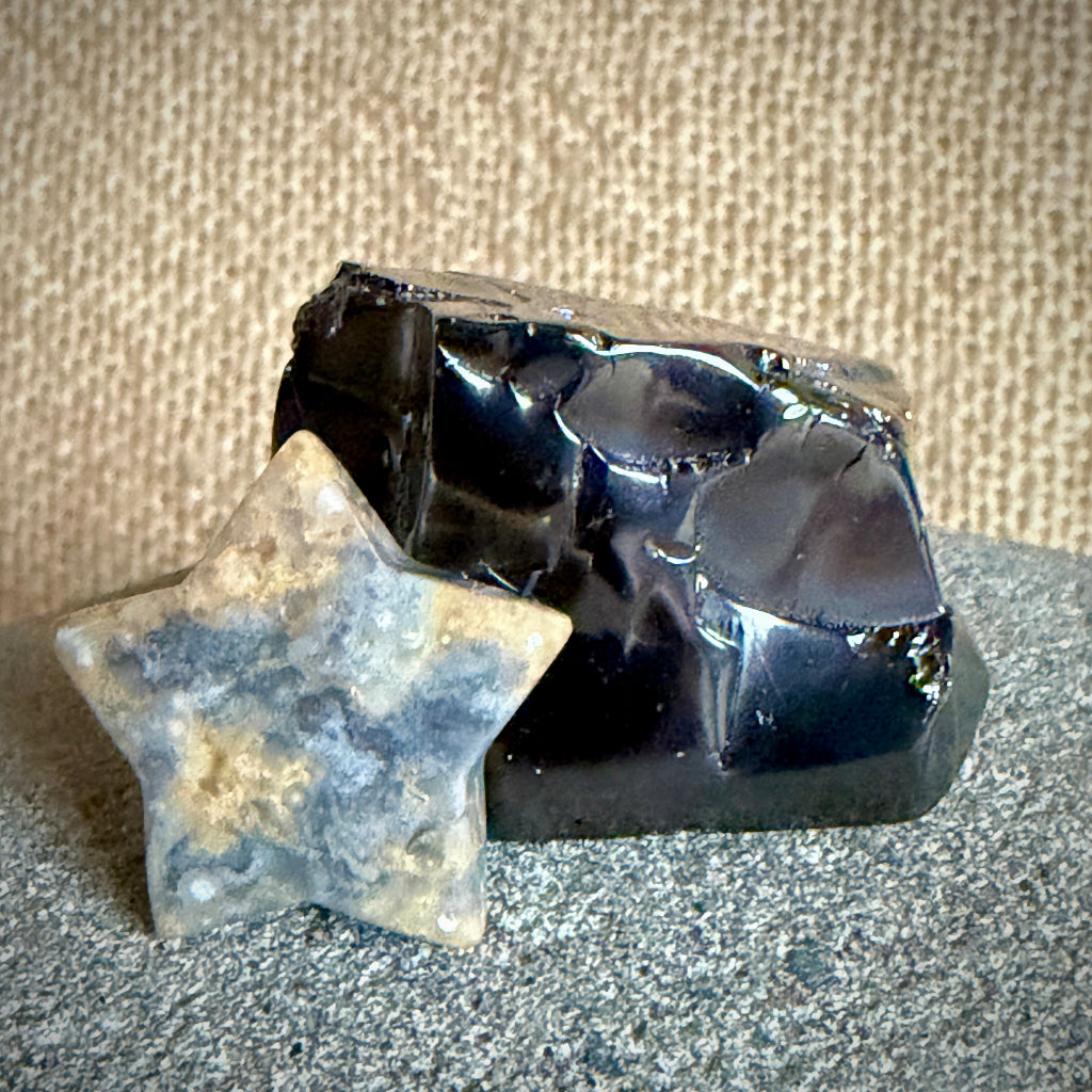 Elite Shungite Nugget & Jasper Star | On Bumblebee Jasper 1