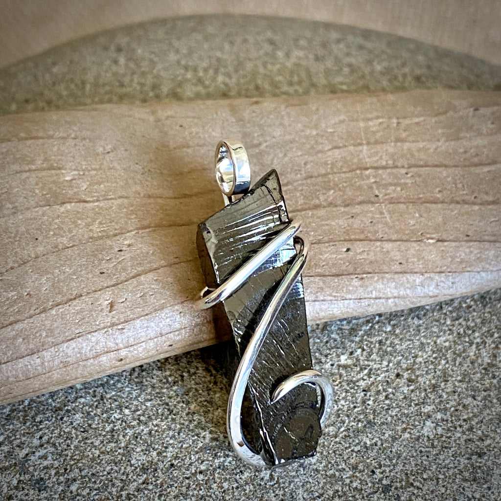 Elite Shungite Pendant | 3.7 g Hand Forged Sterling Silver Setting 2