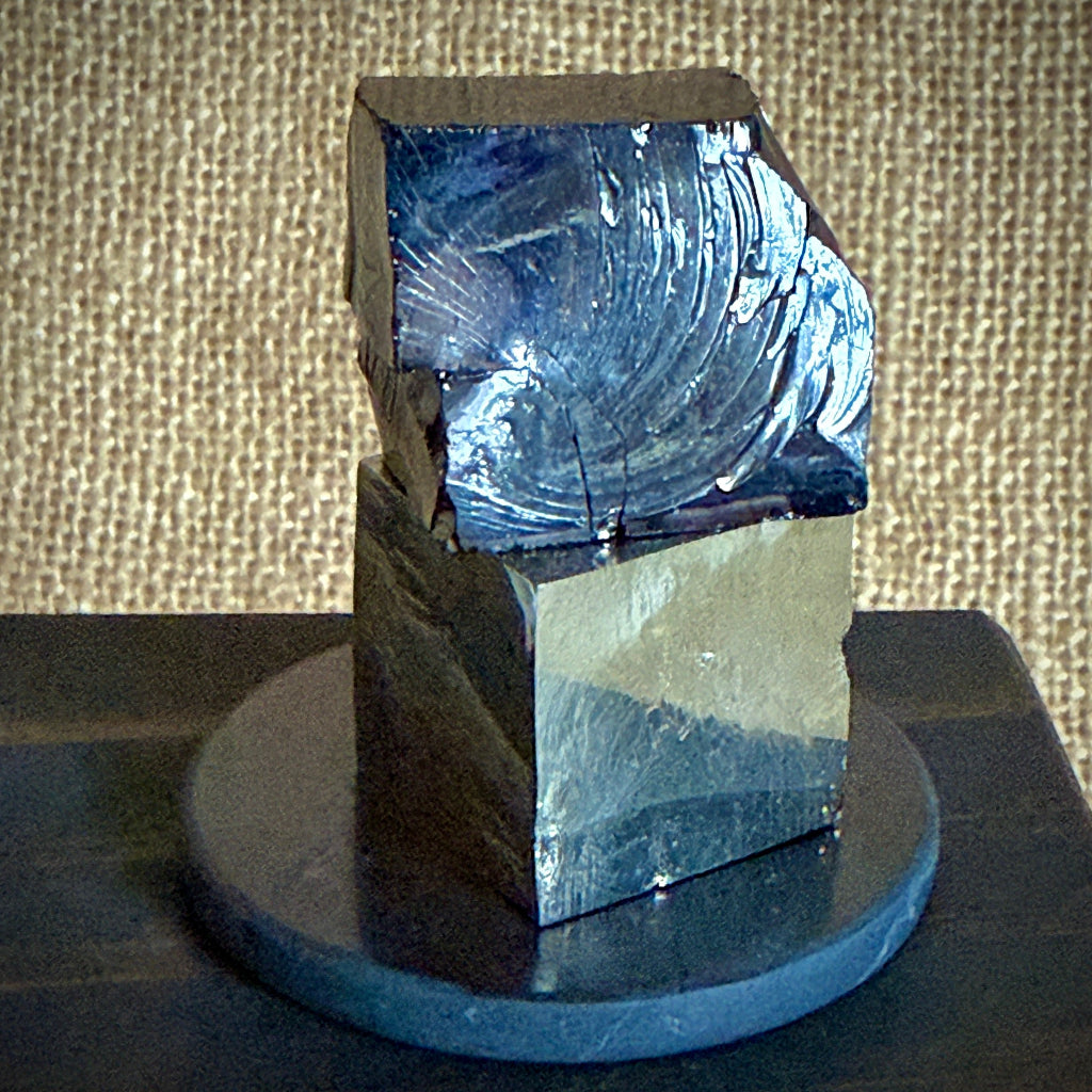 Elite Shungite & Pyrite Cube Stack | With Round Shungite Tile 2