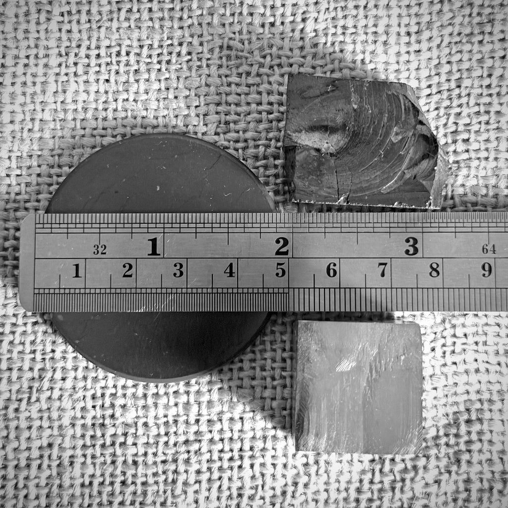 Elite Shungite & Pyrite Cube Stack | With Round Shungite Tile 4