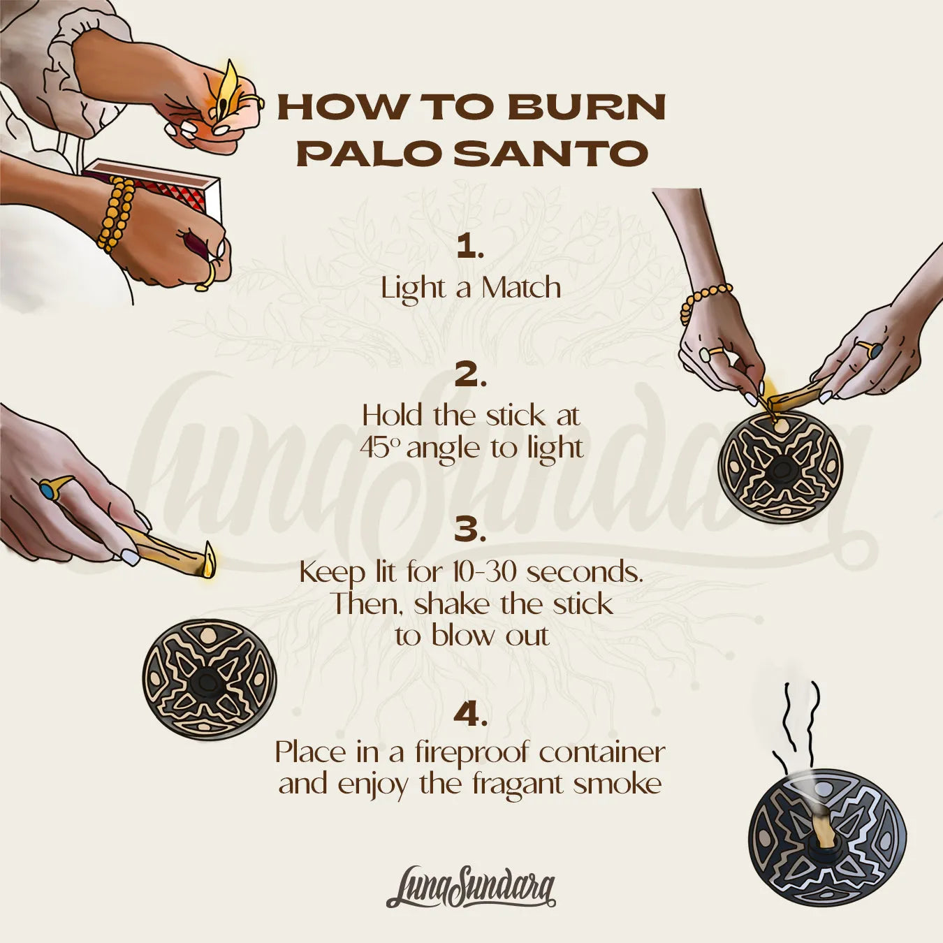 Palo Santo Smudging Sticks, Peru, Single Pack (8 Sticks)