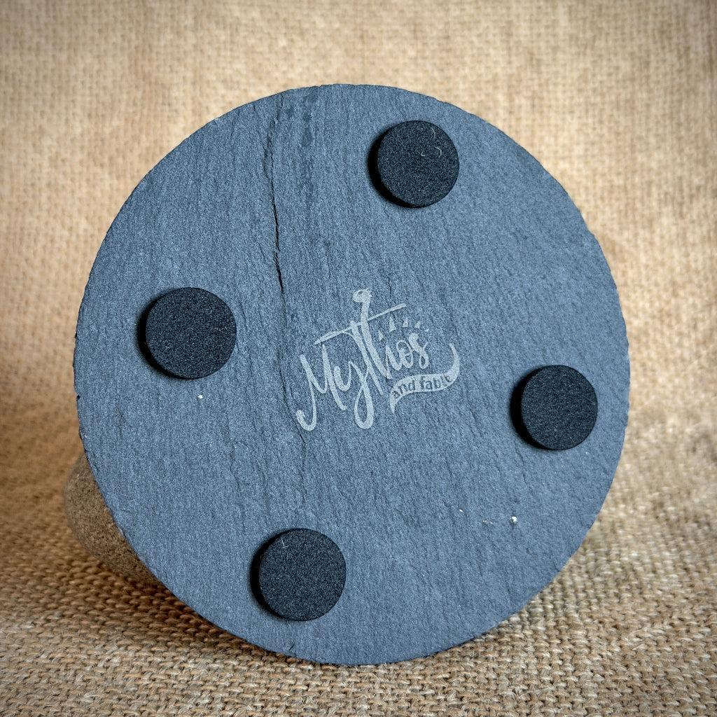 High Shungite Pyramid, 50mm Base | Tree of Life Slate Stand
