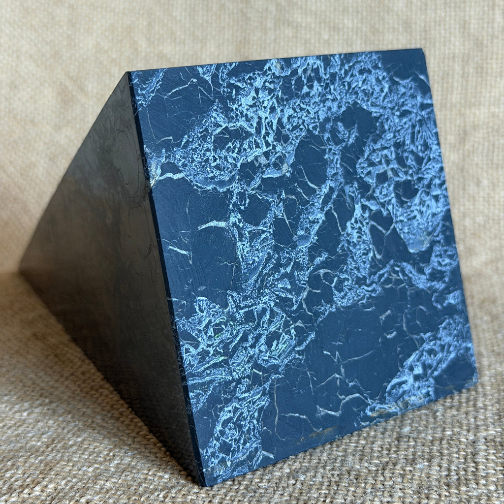 High Shungite Pyramid, 4 Inch Base | Teeny Chip on Peak 2