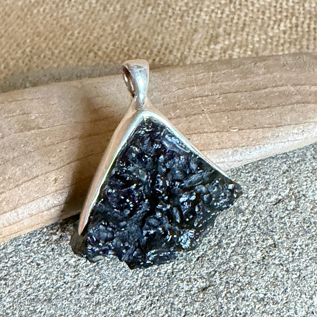 Huge Moldavite Pendant 17g | Sterling Silver Lost Wax Casting