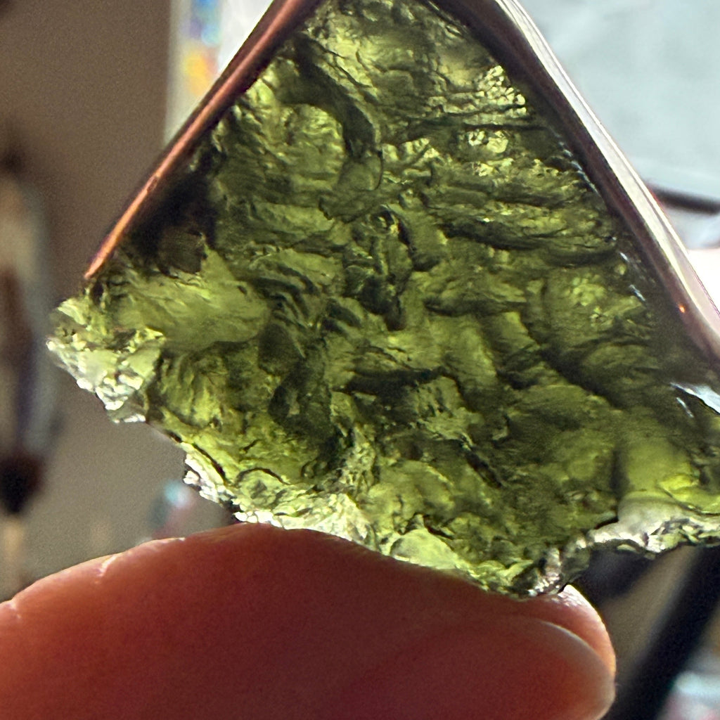 Huge Moldavite Pendant 17g | Sterling Silver Lost Wax Casting 2