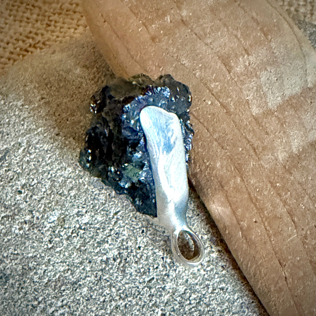 Huge Moldavite Pendant 17g | Sterling Silver Lost Wax Casting 4