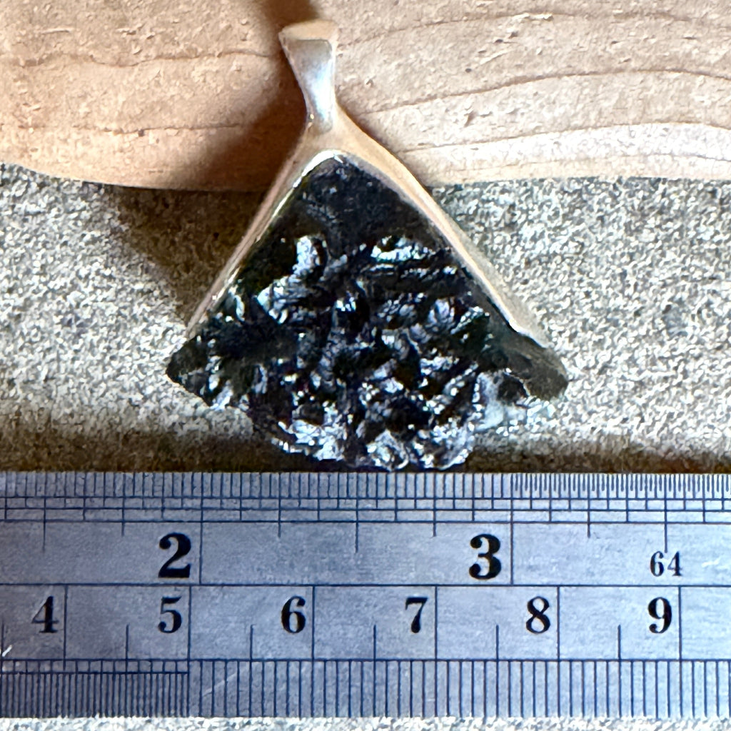 Huge Moldavite Pendant 17g | Sterling Silver Lost Wax Casting 4