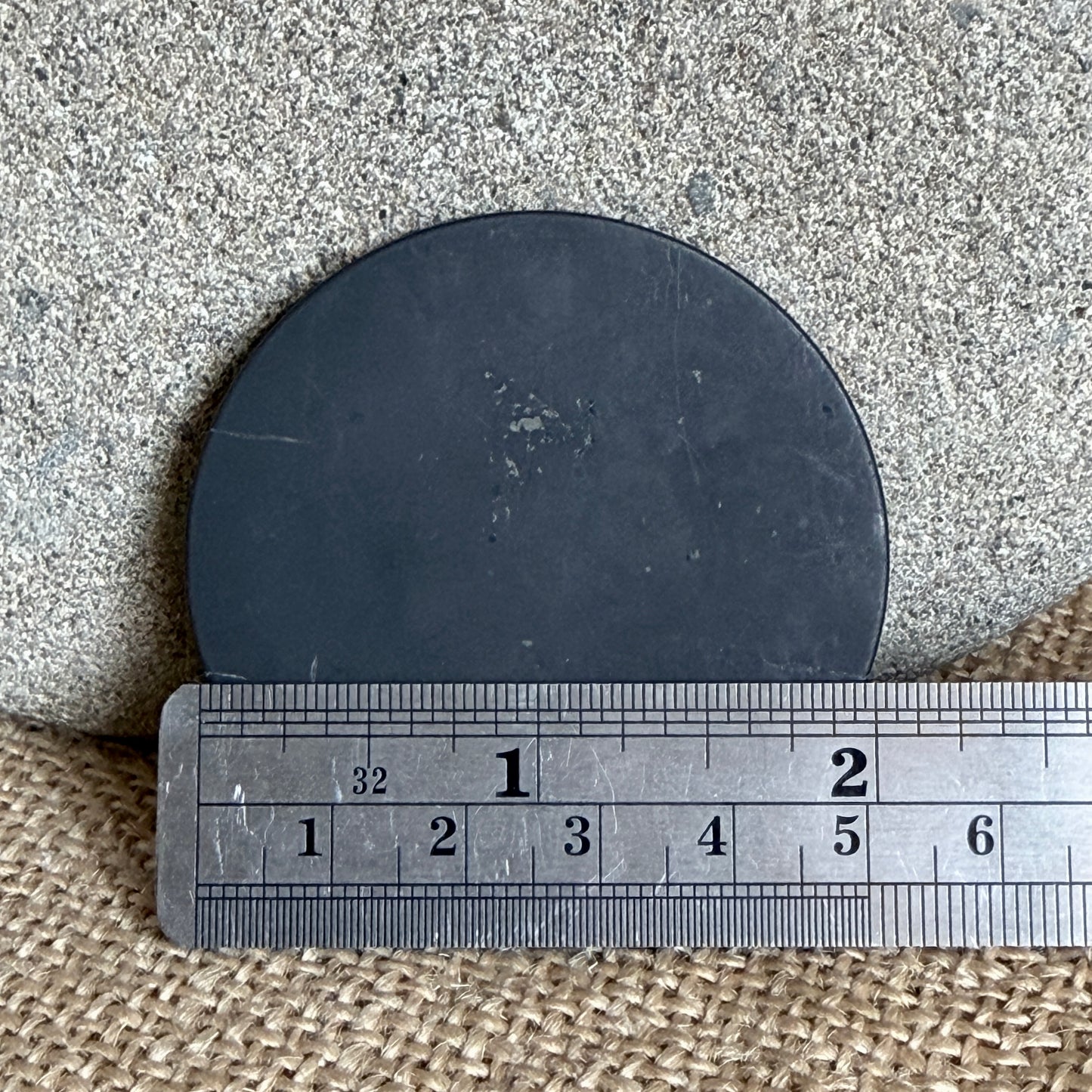Jumbo Sized Round Shungite Phone Plate with Adhesive