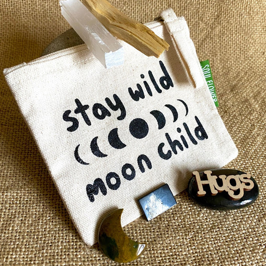 Stay Wild Moon Child Shungite Set Stone Moon, Selenite, Palo Santo