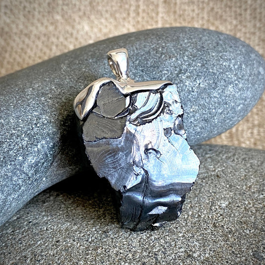 Elite Shungite Pendant, 20g, Sterling Silver Lost Wax Casting