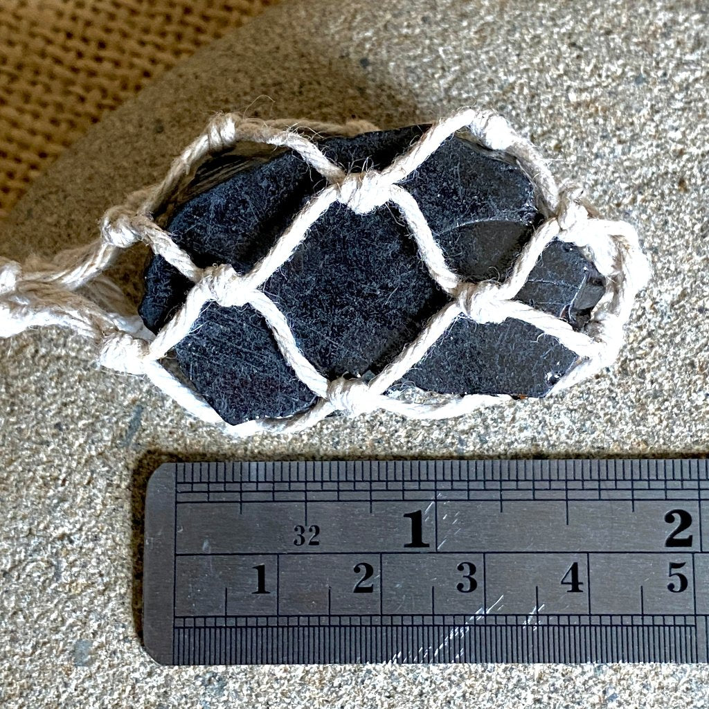 Large Elite Shungite Nugget Adjustable Necklace, Natural Hemp Cord