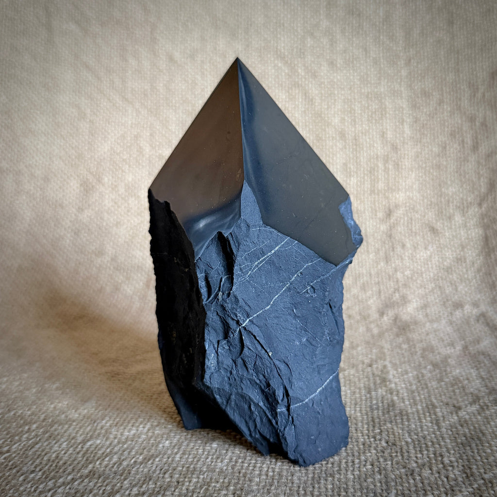 Large Raw Shungite Point | Beautifully Polished