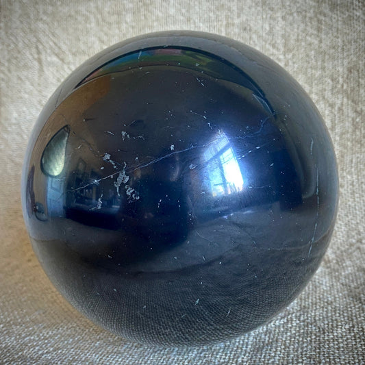 Large Shungite Sphere 6 Inch B | PRICE REDUCED | Hairline Cracks