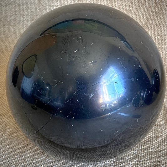 Large Shungite Sphere 6 Inch | PRICE REDUCED | Hairline Cracks